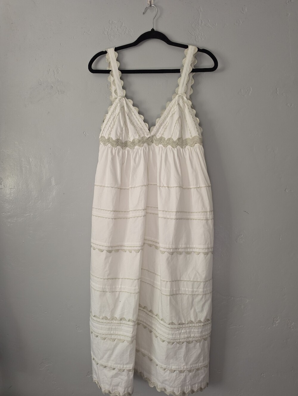 Sofie The Label Ric Rac Cream Tiered Eyelet Midi Dress Medium - Picture 2 of 10